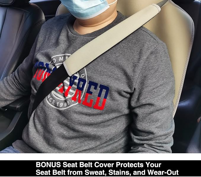 VSHIELD Waterproof Neoprene Car Seat Cover, Sweatproof Non-Slip Seat Protector, Universal Fit for Front Bucket or Rear Bench Seat of Cars, SUVs, Vans, Trucks, Compatible with Airbags and Armrests