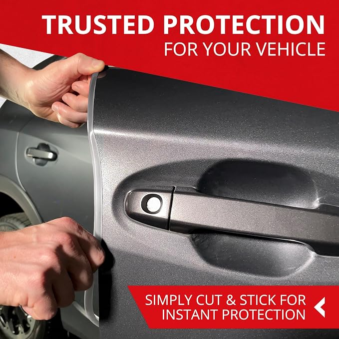 All-Fit Automotive Car Door Edge Protector – Universal DIY Edge Trim to Prevent Scratches & Dings – Flexible Adhesive Molding Trim for Cars, Trucks & SUVs (10 Ft - Clear)