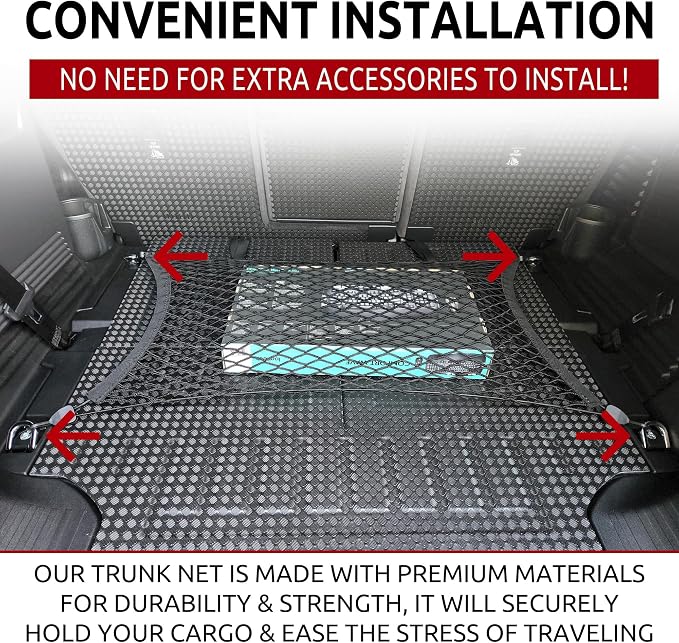 Floor Style Automotive Elastic Trunk Mesh Cargo Net for Land Rover Defender 2020-2025- Premium Trunk Organizers and Storage - Luggage Net for SUV - Best Car Organizer for Land Rover Defender