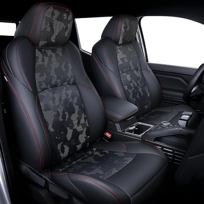 Leather Seat Covers Custom Fit for Tacoma Gen 4th (2024-2026) Double Cab | Custom Fit for SR, SR5, TRD PreRunner, TRD Sport, TRD Off-Road, Limited, Trailhunter - Fully Covered - Fit Like a Glove