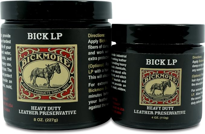Leather Conditioner, Scratch Repair | Bickmore Bick LP 8oz - Heavy Duty LP Leather Preservative | Leather Protector, Softener and Restorer Balm for Dry, Cracked, and Scratched Leather | Made in USA