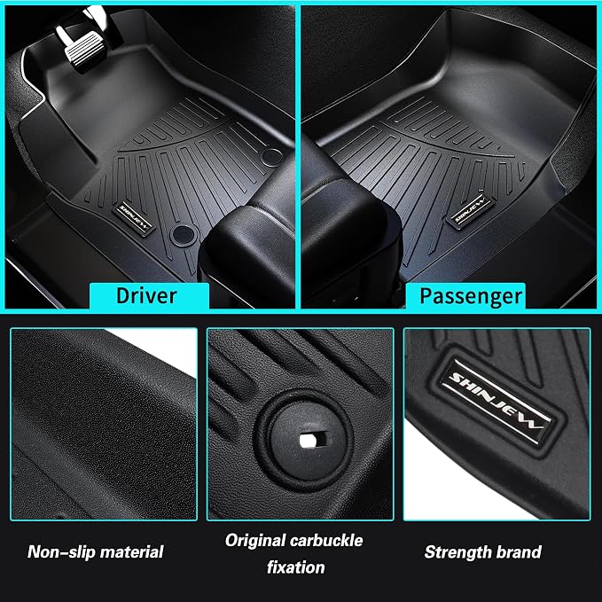 Floor Mats Fit for 2018-2023 Chevrolet Traverse 7 Seats (Bucket Seats), All Weather TPE Car Floor Liners Carpet Custom Fit for Chevy Traverse Accessories，3 Row & Cargo Liner