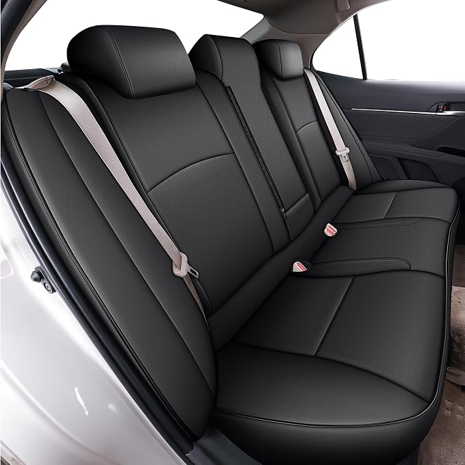 AOMSAZTO Custom Fit Seat Covers for Toyota Camry 2025 2026 LE SE Waterproof Truck Seat Cushion Protectors, Full Set Faux Leather (Black,Camry LE SE)