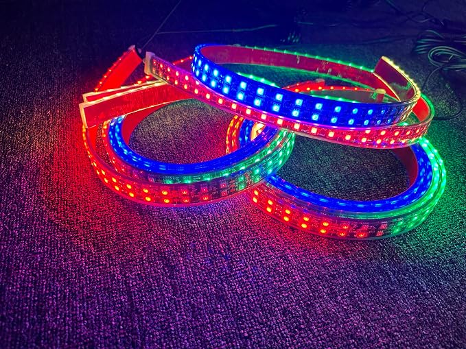 2PCS 5FT RGB Dream Color Chasing LED Light Strips with App & Remote Control, Double Row 1.4M Addressable LED Tape Lights Fit for Polaris Slingshot, Truck, SUV, Fender, Underbody, Hood Accent Lighting