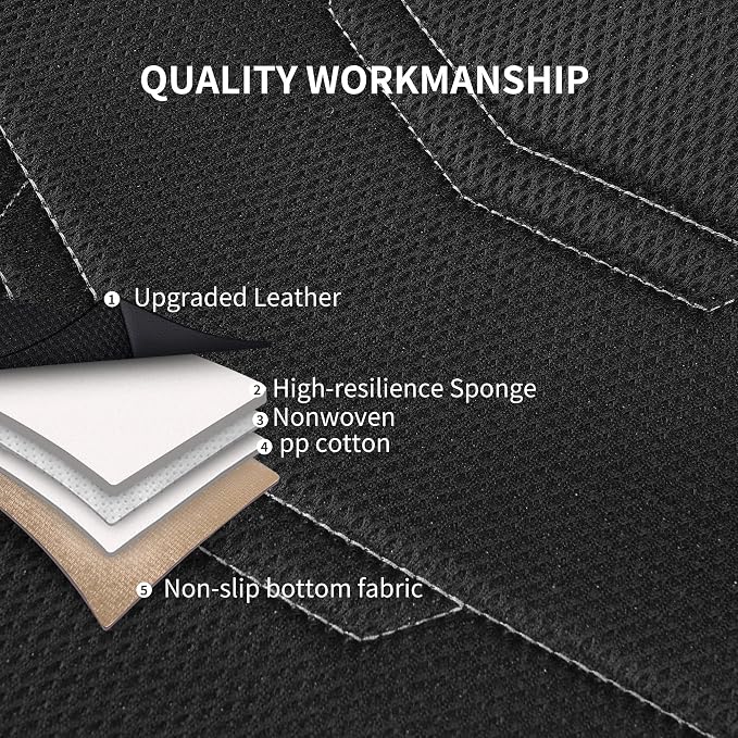 HChengkikz Front Car Seat Cover, Breathable and Sporty (Black + Gray) | Leather, Universal Fit for Most SUVs, Cars, Sedans, Trucks, Airbag Compatible, Easy to Install