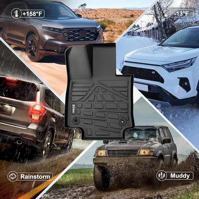 KARPAL Floor Mats for Toyota RAV4 2019-2025 (Include Hybrid), Custom Fit All Weather TPE Floor Liners, 1st & 2nd Row & Cargo Liner & Backrest Mat, RAV4 Accessories