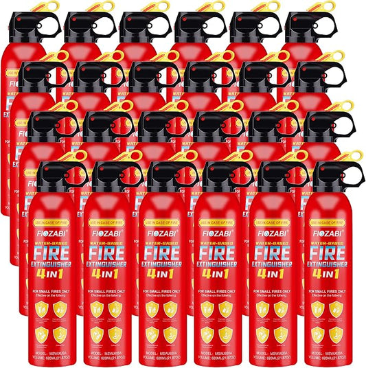 Portable Fire Extinguisher Spray With Bracket Can Prevent Re-Ignition,Best Suitable for The House/Car/Truck/Boat/Kitchen/Home Water-Based Fire Extinguishers Fire Type A/B/C/K 620ml (24 Pack)