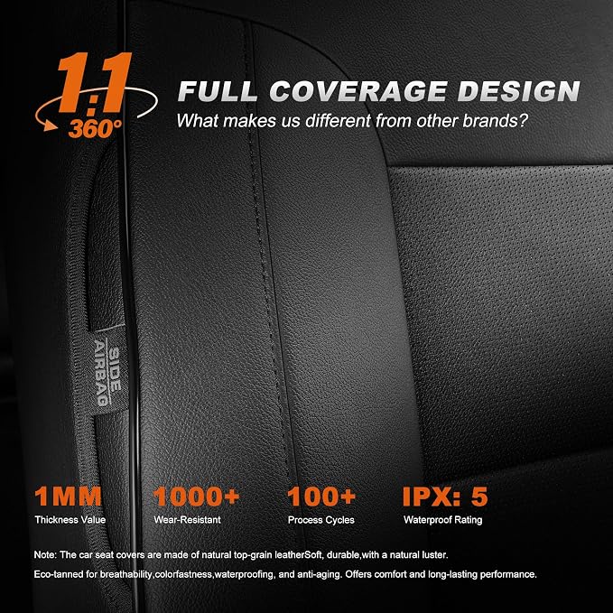 AOMSAZTO Seat Covers for Nissan Sentra: 2020 2021 2022 2023 2024 2025 S SV | Custom Fit Full Set Leather Cushion Car Seats Cover Black