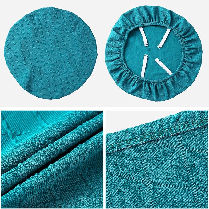 Fuloon Stretch Chair Seat Covers 4 PCS, Removable Washable Dining Chair Covers Anti-Dust Dining Room Seat Cushion Slipcovers (4, Peacock Blue)
