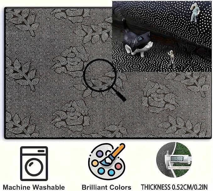 Universal Fit Car Floor Mats Set of 4Pcs, Cute Cartoon Cat All-Weather Front Rear Car Carpet Mats, Non-Slip Car Floor Mat Car Accessories for Automotive Trucks SUV Sedans Vans
