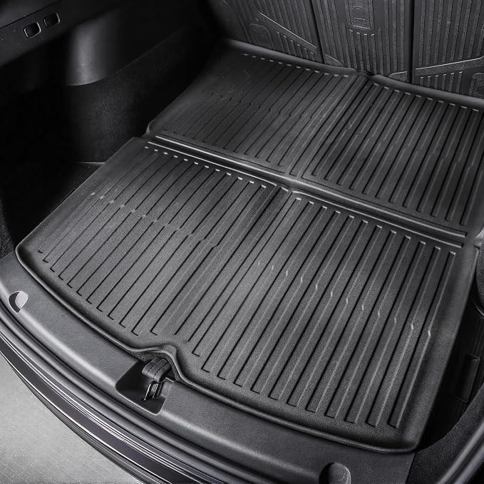 OEDRO Floor Mats Fits for Tesla Model Y 5-Seater 2024-2020 Custom Fit All Weather TPE Automotive Interior Cargo Liners Trunk Mats Accessories for Model Y (NOT for Model Y Juniper) 6 Pcs Mats Set