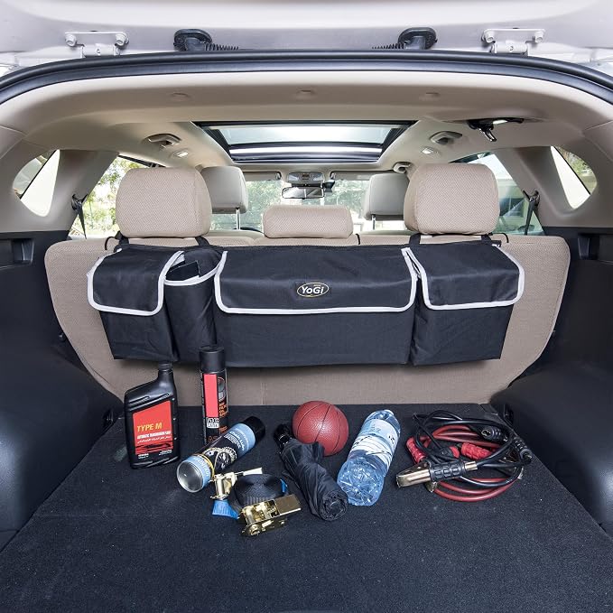 Hanging Trunk Organizer for SUV | Hanging Trunk Organizer, Waterproof, 4 Pocket Backseat Storage Solution, Easy Install, Durable and Versatile