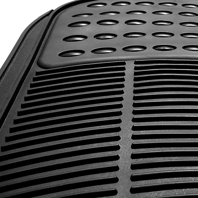 FH Group Car Floor Mats - Heavy-Duty Rubber Floor Mats for Cars, Universal Fit 3 Rows Full Set, Trimmable Automotive Floor Mats, ClimaProof Floor Mats, Floor Mats For SUVs, Truck Floor Mats Black