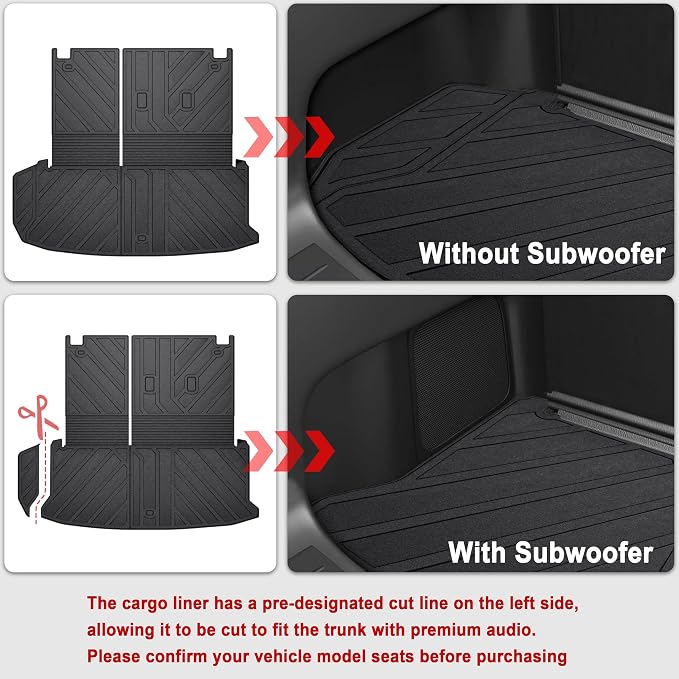 KARPAL Floor Mats for Toyota Grand Highlander 2024 2025 2026 7-Seats (Include Hybrid), Custom Fit All Weather TPE Floor Liners, 1st & 2nd Row & Cargo & Backseat Mat, Highlander Accessories