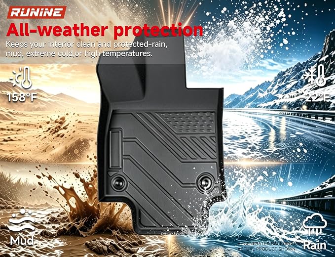 Floor Mats for Toyota RAV4 2019-2023 2024 2025 (Not for Hybrid), All Weather Protection Custom Floor Mats Trunk Cargo and Car Windshield Cover Set for Car Accessories,Car Floor Liners Set