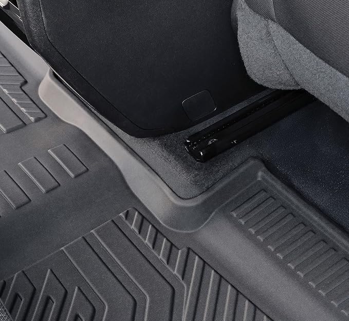 Floor Mats Set for 2024-2026 Chevy Traverse & GMC Acadia & 2025-2026 Buick Enclave, with 2nd Row Kick Mats, Only for 7 Seats Captain Chairs, All Weather TPE Cargo Liner Door Sill Accessories