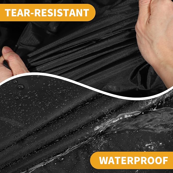 Waterproof All-Weather Universal Car Cover with Right Side Zipper, 190T Polyeste Black Blue Fits for SUV Up to 181" Length