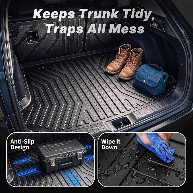 OEDRO Floor Mats Full Set & Backrest Fit for 2027-2023 Honda HR-V & 2025 2026 Acura ADX, Custom Fit TPE All Weather Floor Liners for HRV EX-L/LX/Sport, Car Mats Set Protectors Accessories