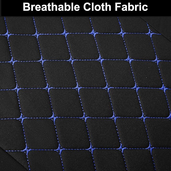 YGL Breathble Car Seat Covers Full Set, Washable Seat Covers for Cars, Premium Cloth Car Seat Protectors, Interior Covers for Cars, Sedan Van Truck SUV(Black/Blue)
