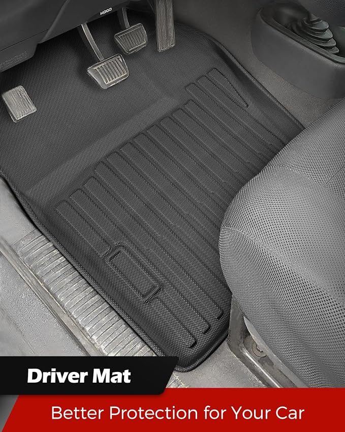 Car Floor Mats for Dodge Ram 1500 1994-2001 & Ram 2500 3500 1994-2002 Full | All Weather Full Coverage Floor Liners Heavy Duty Waterproof Ram 1500 Accessories TPE Trunck Rubber Carpet All 2nd Gen Cab