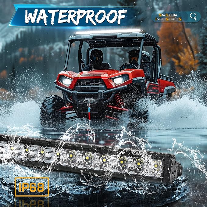 40 Inch Light Bar Slim, SWATOW INDUSTRIES 200W 40 Inch Single Row LED Bar Spot Flood Offroad Driving Light Roof Rack Light for UTV SUV Truck Pickup ATV Wrangler Toyota F150 Ram