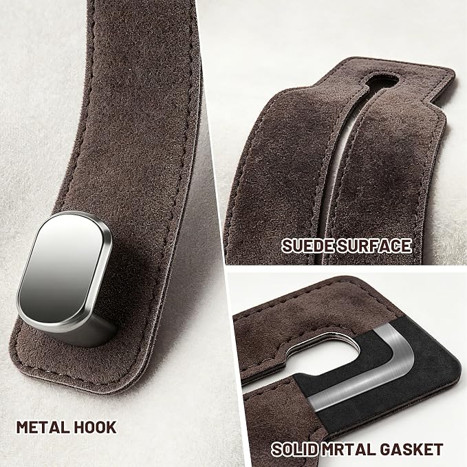 SUKIPIN Car Hooks, Car Seat Headrest Hooks for Purses and Bags 2-Pack Brown | Car Accessories for Women, Solid Durable Construction, Quick Tool-free Mounting, Universal Fit for Most Vehicle Headrests