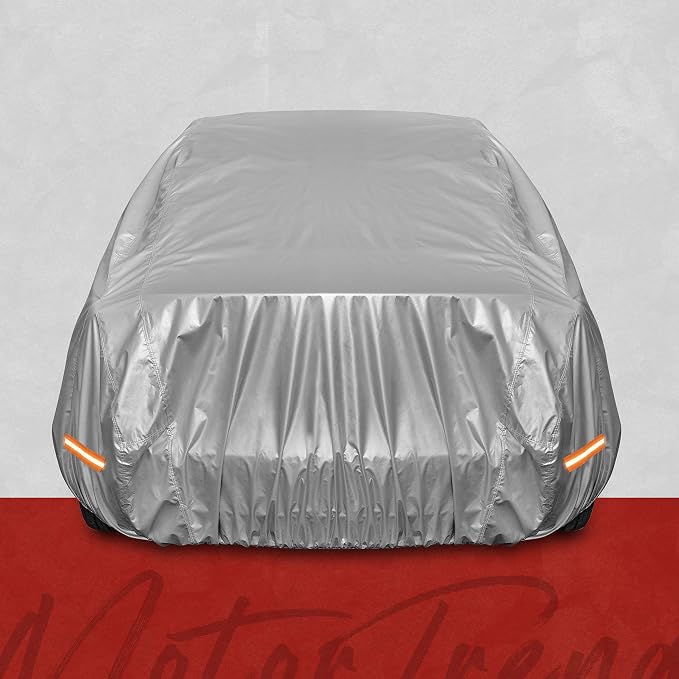 Motor Trend SafeKeeper Heavy Duty Car Cover Waterproof All Weather, Multi-Layered Truck SUV Car Cover for Snow Rain Sun UV Protection, Full Exterior Car Covers for Automobiles (Fits up to 210" Length)