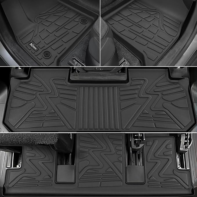 KARPAL Floor Mats for 2018-2023 Chevy Traverse/ 2024 Traverse Limited Only 7 Seats, with 2nd Row Bucket Seats, All-Weather TPE Custom Fit Floor Liners Car Accessories