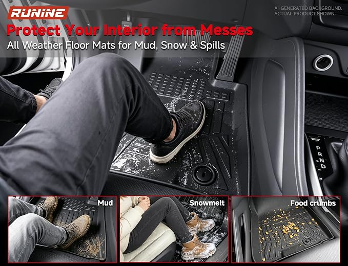 Floor Mats for Hyundai Tucson 2016-2021/Kia Sportage 2017-2022, All Weather Protection Custom Floor Mats Trunk Cargo and Car Windshield Cover Set for Hyundai Tucson Accessories,Floor Liners Set
