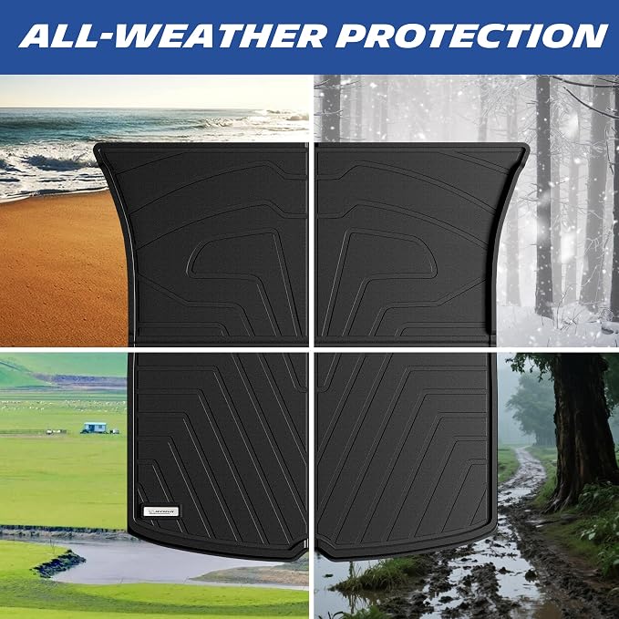 Michelin Vehicle Mat, All-Weather TPE Custom Fit Liner for Tesla Model Y 5 Seat Trunk Mats 2025-2027 (3 Piece), Elite
