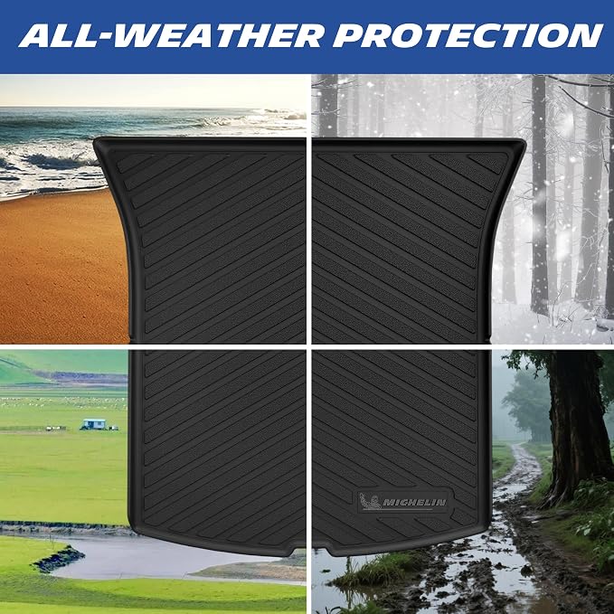 Michelin Vehicle Mat, All-Weather TPE Custom Fit Liner for Tesla Model Y 5 Seat Floor Mats 2025-2027 (3 Piece), Premier