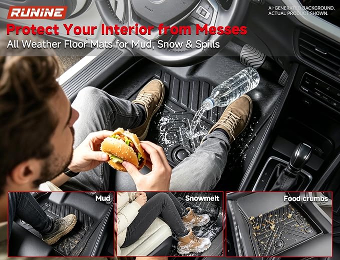 Floor Mats for Nissan Rogue 2021-2024 2025 2026(Not for Sport),All Weather Protection Custom Floor Mats Trunk Cargo and Car Windshield Cover Set for Nissan Rogue Accessories,Car Floor Liners