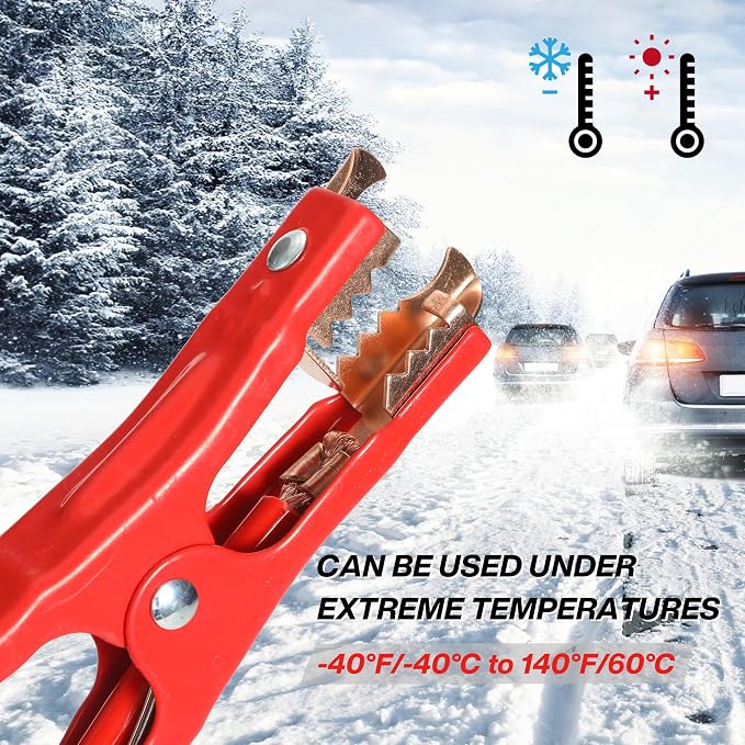Jumper Cables for Car Battery，Heavy Duty Booster Cables for Jump Starting Dead or Weak Batteries, Emergency Start Cable for Car Van Truck with Carry Bag(6Gauge,16FT)