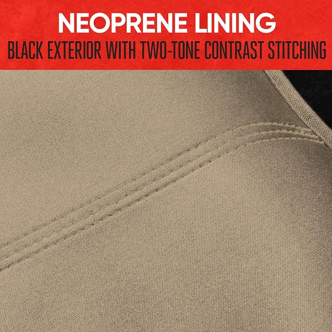 Motor Trend SpillGuard Waterproof Rear Bench Car Seat Cover, Black Stitching – Split Bench Rear Seat Protector with Neoprene Padding, Back Seat Cover for Kids & Dogs, Car Interior Covers