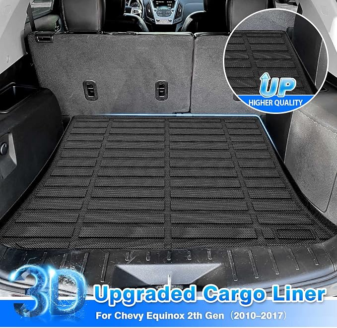 Cartist Custom Fit for Cargo Liner 2010-2017 Chevy Equinox/GMC Terrain All Weather Anti-Slip Rear Trunk Mat TPE Waterproof