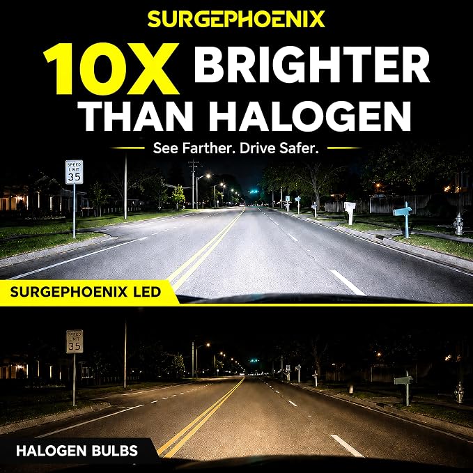 H11 & 9005 LED Bulbs Combo, 1000% Brighter, 1:1 Mini Size | 6500K Cool White LED Fog Light Bulbs for Off-Road Use, Pack of 4