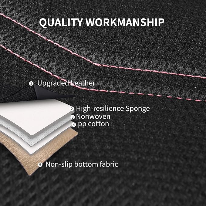 HChengkikz Front Car Seat Cover, Breathable and Sporty (Black + Pink) | Leather, Universal Fit for Most SUVs, Cars, Sedans, Trucks, Airbag Compatible, Easy to Install