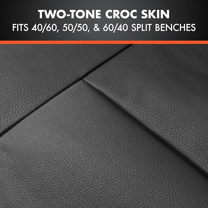 BDk Faux Leather Car Seat Cover Full Set - Front & Rear Split Bench Black Seat Covers For SUV & Truck Seat Covers, Airbag Compatible - Interior Protective Seat Covers for Car Seats & Car Accessories