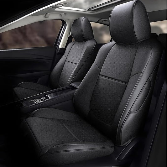 AOMSAZTO Seat Covers for Mazda 3 2014 2015 2016 2017 2018 | Customized Full Set Faux Leather Waterproof AirbagCompatible Seat Cover Black