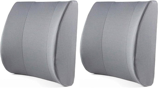 DMI Lumbar Support Pillow for Chair to Assist with Back Support with Removable Washable Cover to Ease Lower Back Pain and Discomfort While Improving Posture, 14 x 13 x 5, Contoured Foam, Premium,Gray
