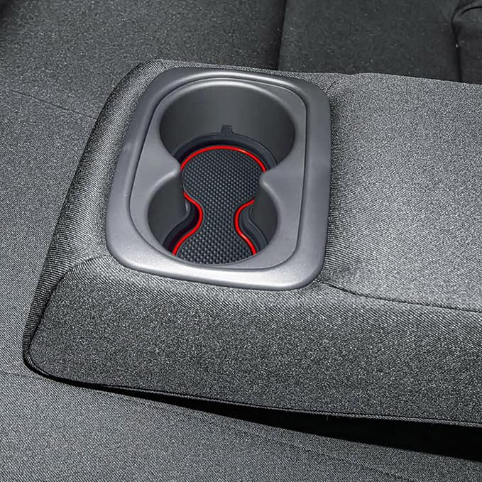 for Honda Civic Accessories 2026 2025 2024 2023 2022 Cup Holder Inserts Center Console Liner 3D Silicone Cup Holder Coaster Protector Mat Pad Non-Slip Interior Decoration for Civic 3Pcs (Red)