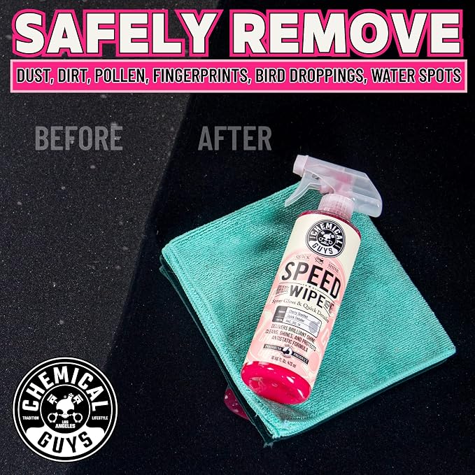Chemical Guys, Speed Wipe Quick Detailer Spray, Gloss, Cherry, 1 Gallon | Spray-and-wipe detailer adds instant streak-free gloss on paint, glass, wheels and trim between washes, cherry
