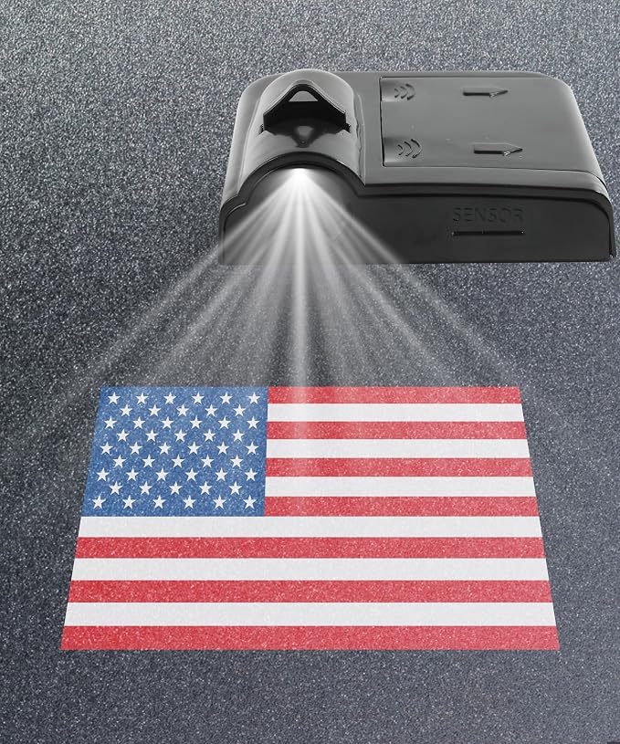 bylikeho 2Pcs Car Door Lights,Door Lights Logo Projector,Car Accessories HD Car Welcome Light,Door Sill Lights Wireless LED Door Paste Courtesy Light,Car Door Lights Logo (Red American Flag)
