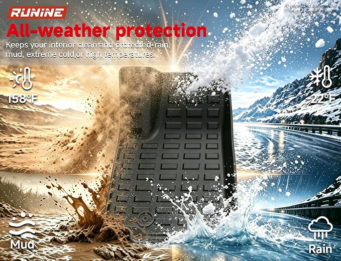 Floor Mats for Jeep Grand Cherokee L 2021-2025 (ONLY for 7 Seaters Without Center Console) All Weather Custom Fit Car Floor Liners Trunk Mat Rubber Car Mats