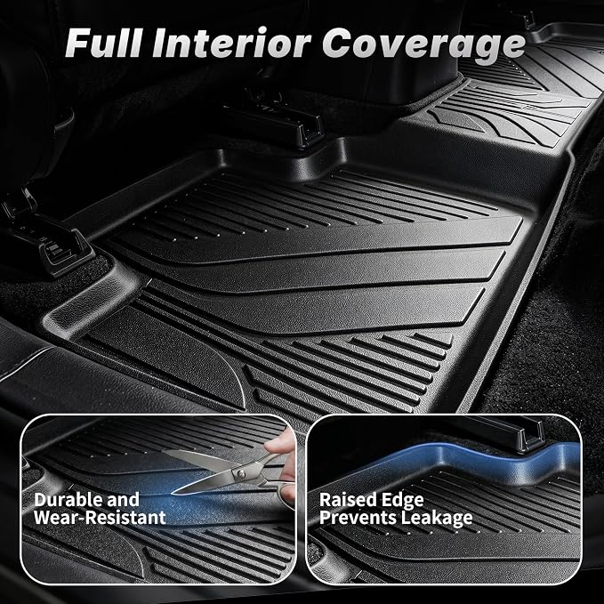 OEDRO Floor Mats Full Set & Backrest Fit for 2027-2023 Honda HR-V & 2025 2026 Acura ADX, Custom Fit TPE All Weather Floor Liners for HRV EX-L/LX/Sport, Car Mats Set Protectors Accessories