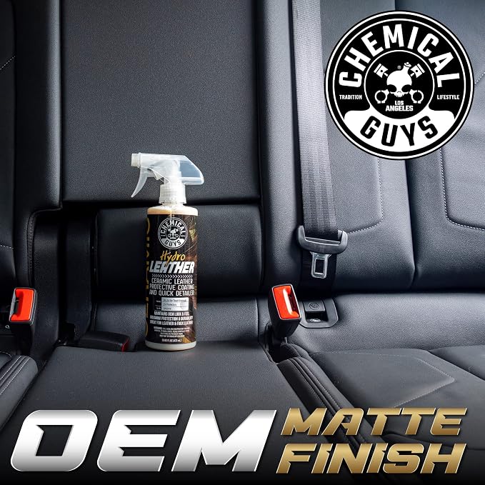 Chemical Guys, HydroLeather Ceramic Leather Coating for Interiors, 16 oz | Ceramic coating shields leather seats, furniture and boots, adding a protective layer that helps repel spills