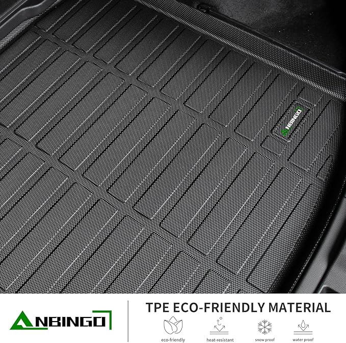 ANBINGO® Floor Mats & Cargo Liner for Volvo S60 (Not for Recharge) 2019-2025,Car Mat for S60 All Weather Floor Liners Front& Rear Row Full Set TPE S60 Accessories Black