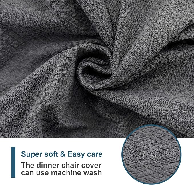 Genina Waterproof Seat Covers for Dining Room Chair Covers Waterproof Dining Chair Covers (2 PCS-Rear-Covered, Dark Gray)