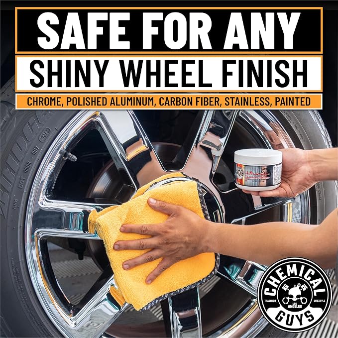 Chemical Guys, Wheel Guard & Rim Wax for All Wheel Finishes, Carnauba, 8 oz | Carnauba wax shields wheels and rims from brake dust and grime, adding gloss and easier rinse-off cleanup