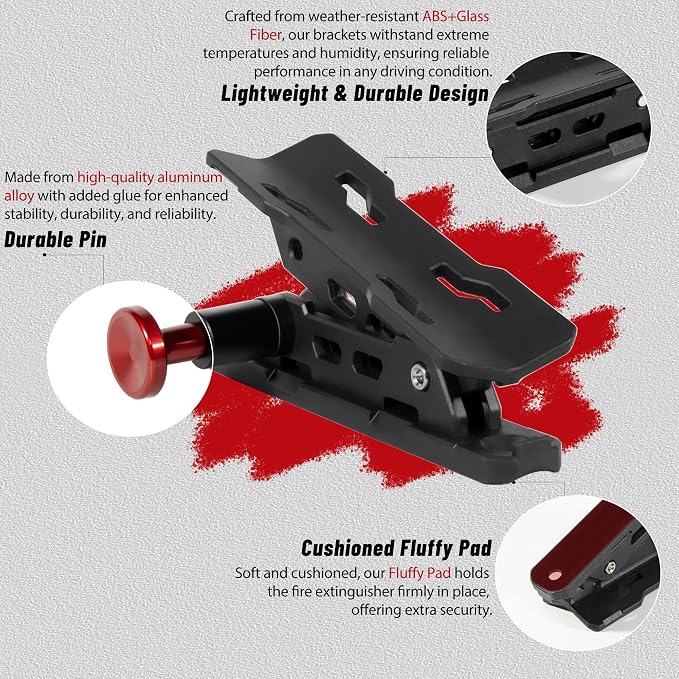 ZHILXN Quick Release Fire Extinguisher Mount with 8 Clamps for Tractor 2PCS | Corrosion-Resistant, Fire Extinguisher Holder Bracket Compatible with Jeep Wrangler JT/TJ/JL/JKU, UTV, RZR, Can-Am X3 Yamaha